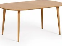 Eettafel uitschuifbaar kave home, oqui 260/160x100 cm eik fineer