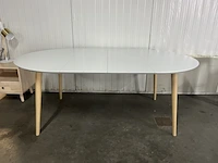 Eettafel uitschuifbaar rond - 120/200, kave home, oqui, wit - afbeelding 2 van  6