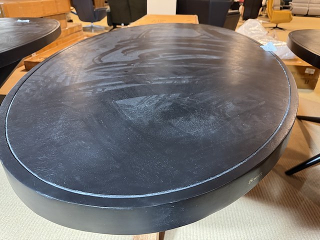 Eettafel, zwart hardhout, houten spinpoot - afbeelding 3 van  5