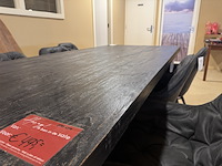 Eettafel, zwart hout, zwart metalen x-poot - afbeelding 4 van  4