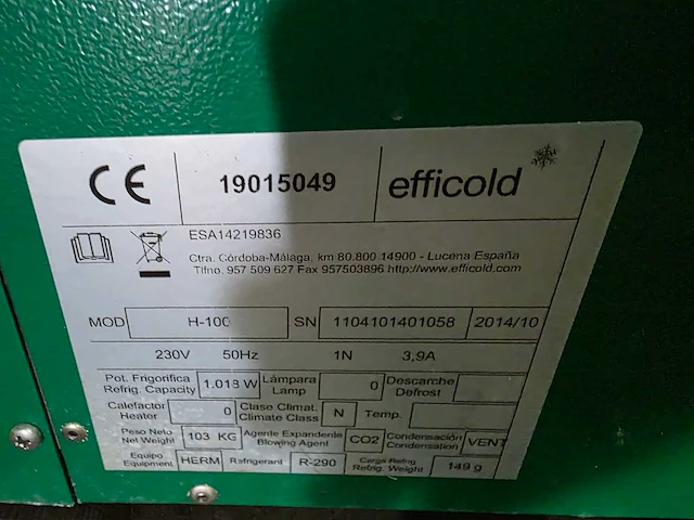 Efficold - h-100 - bierkoeler - afbeelding 3 van  5