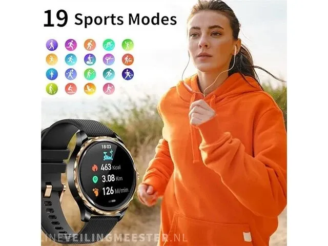 Efolen dames smartwatch - rosgoud - telefoonfunctie spraakassistent efolen - afbeelding 4 van  5
