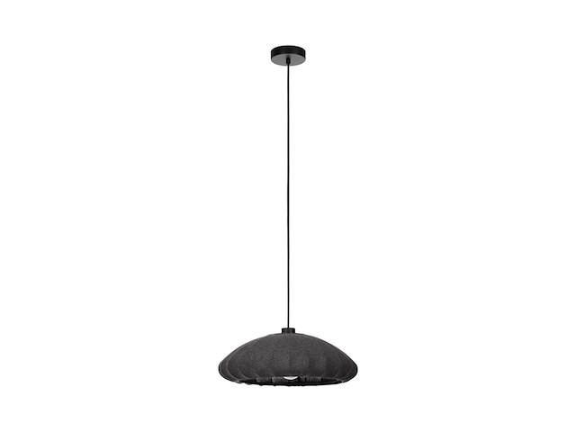 Eglo barlaston hanglamp e27 45 cm uitwasbaar textiel zwart grijs - afbeelding 1 van  4
