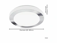 Eglo batholino led carpi wand/plafondlamp 1 lichts 38.5 cm wit chroom - afbeelding 3 van  3
