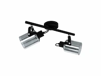 Eglo berregas spot 2 lichts zwart met titanium glas - afbeelding 1 van  1