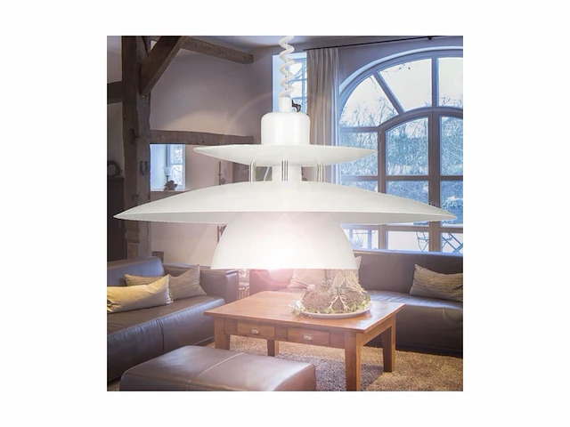 Eglo brenda hanglamp 1 lichts 430mm. wit chroom - afbeelding 2 van  2