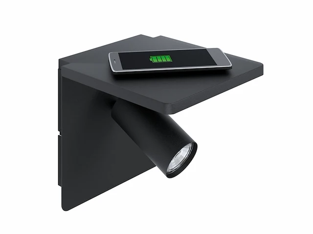 Eglo ciglie wandlamp draadloos telefoon opladen zwart gu10 - afbeelding 1 van  1