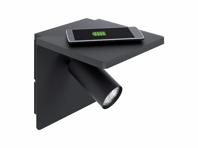Eglo ciglie wandlamp draadloos telefoon opladen zwart gu10 - afbeelding 3 van  4