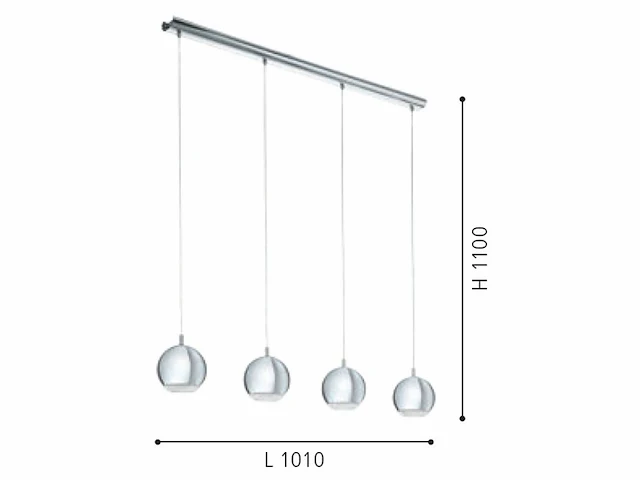 Eglo conessa - hanglamp - 4 lichts - chroom - afbeelding 3 van  3