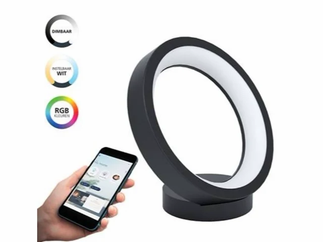 Eglo connect marghera-z smart tafellamp 26,5 cm zwart/wit instelbaar - afbeelding 2 van  2