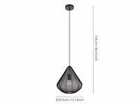 Eglo dolwen hanglamp e27 335 cm zwart textiel - afbeelding 3 van  3