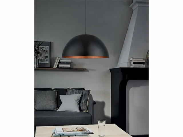 Eglo gaetano 1 hanglamp 1 lichts 530mm zwart, koper - afbeelding 4 van  4