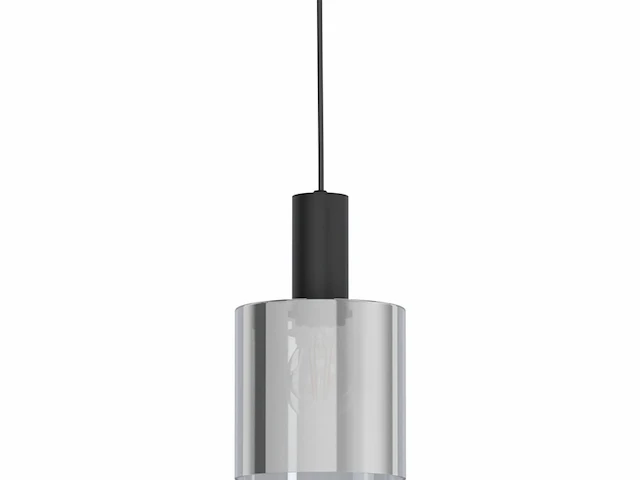 Eglo gorosiba hanglamp e27 15 cm rookglas zwart - afbeelding 3 van  5