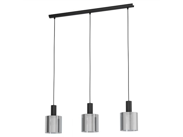 Eglo gorosiba hanglamp e27 85 cm rookglas zwart - afbeelding 3 van  3