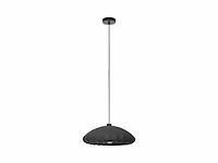 Eglo hanglamp barlaston pendellamp van grijs textiel en zwart metaal e27 fitting - afbeelding 1 van  4