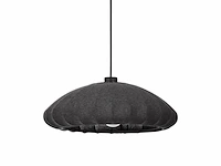 Eglo hanglamp barlaston pendellamp van grijs textiel en zwart metaal e27 fitting - afbeelding 2 van  4