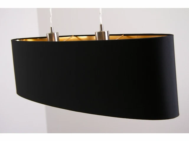 Eglo hanglamp lecio van goud en zwarte stof - afbeelding 2 van  3