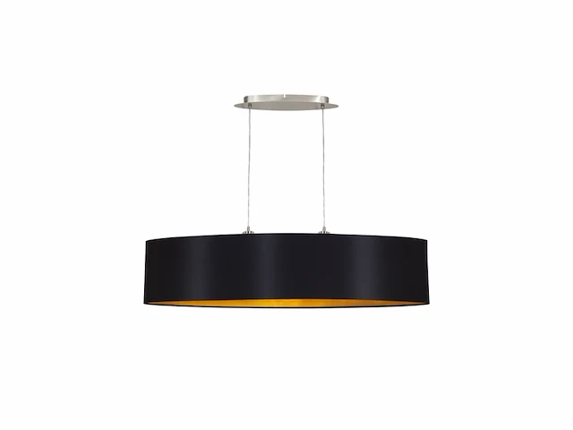 Eglo hanglamp maserlo 2 lichtbronnen van staal en stof nikkel mat zwart goud f - afbeelding 1 van  3