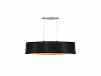 Eglo hanglamp maserlo 2 lichtbronnen van staal en stof nikkel mat zwart goud f - afbeelding 1 van  3