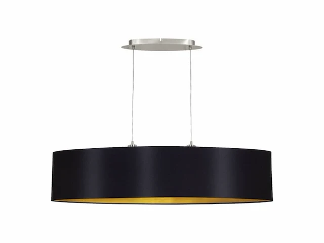 Eglo hanglamp maserlo 2 lichtbronnen van staal en stof nikkel mat zwart goud f - afbeelding 3 van  3