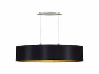 Eglo hanglamp maserlo 2 lichtbronnen van staal en stof nikkel mat zwart goud f - afbeelding 3 van  3