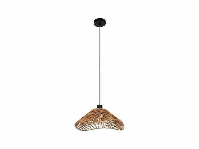 Eglo lavister hanglamp e27 39 cm zwart/bruin papier - afbeelding 1 van  3