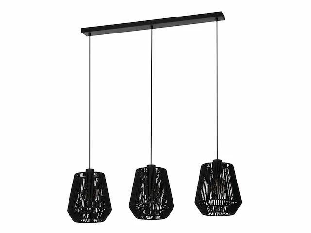 Eglo persley hanglamp - e27 - 92 cm - zwart - papier - afbeelding 1 van  1