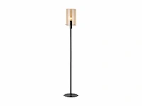 Eglo polverara vloerlamp 1 lichts 18 cm e27 staal amber glas zwart - afbeelding 1 van  4