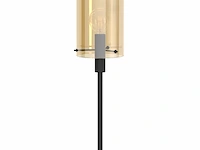 Eglo polverara vloerlamp 1 lichts 18 cm e27 staal amber glas zwart - afbeelding 2 van  4