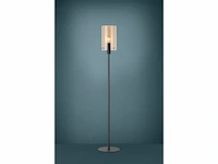 Eglo polverara vloerlamp 1 lichts 18 cm e27 staal amber glas zwart - afbeelding 4 van  4