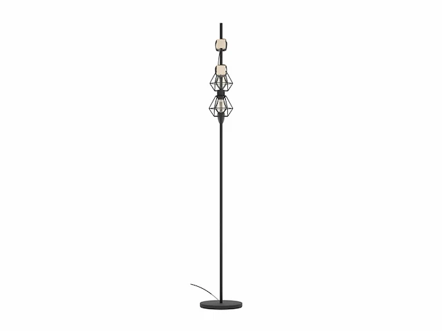 Eglo townshend 5 vloerlamp e27 1665 cm zwart/bruin fsc hout - afbeelding 2 van  4
