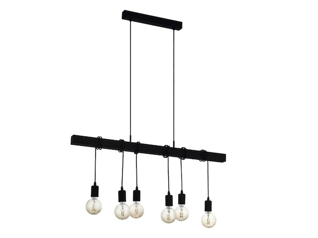 Eglo townshend hanglamp e27 100 cm zwart - afbeelding 1 van  1