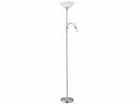 Eglo up 2 vloerlamp e27/e14 176 5 cm rvs/wit - afbeelding 1 van  2