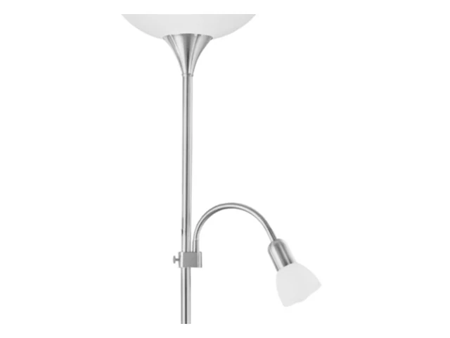 Eglo up 2 vloerlamp e27/e14 176 5 cm rvs/wit - afbeelding 2 van  2