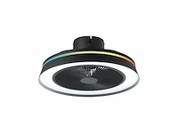 Eglo vallonia plafondventilator met lamp 48 cm 3 snelheden instelbaar wit licht rgb dimbaar zwart - afbeelding 1 van  6