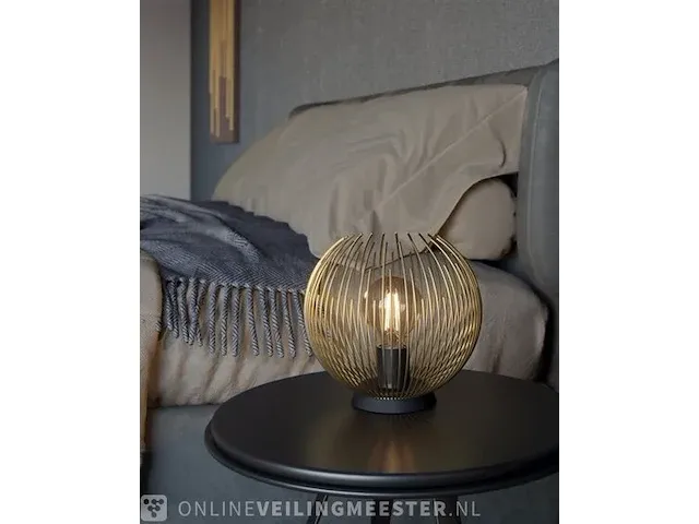 Eglo venezuela table lamp - e27 - ø 23.5 cm - gold/black eglo - afbeelding 3 van  4