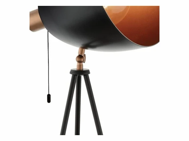Eglo vintage chester vloerlamp 1 lichts zwart koper - afbeelding 2 van  4