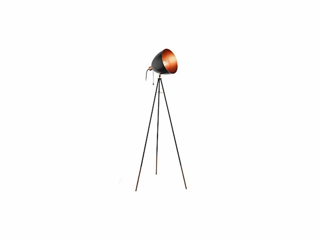 Eglo vintage chester vloerlamp 1 lichts zwart koper - afbeelding 3 van  4