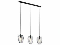 Eglo vintage newtown hanglamp 3 lichts lengte 700mm. zwart - afbeelding 1 van  3