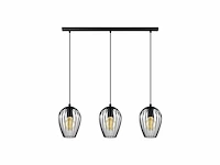 Eglo vintage newtown hanglamp 3 lichts lengte 700mm. zwart - afbeelding 3 van  3