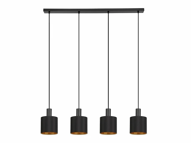 Eglo zaragoza hanglamp - e27 - 92,5 cm - zwart/goud - afbeelding 1 van  3
