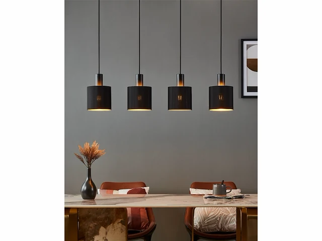 Eglo zaragoza hanglamp - e27 - 92,5 cm - zwart/goud - afbeelding 3 van  3