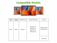 Egoway laptop accu a2519, compatibel met macbook pro 13 inch met installatiegereedschap - afbeelding 2 van  4