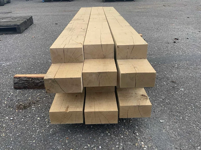 Eiken balk gekeept 215cm (6x) - afbeelding 2 van  6