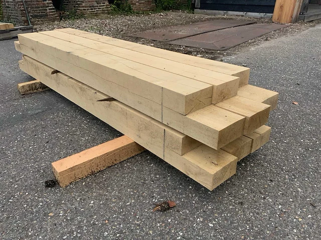 Eiken balk gekeept 215cm (6x) - afbeelding 3 van  6