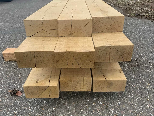 Eiken balk gekeept 215cm (6x) - afbeelding 4 van  6
