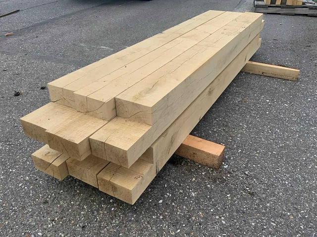 Eiken balk gekeept 215cm (6x) - afbeelding 5 van  6