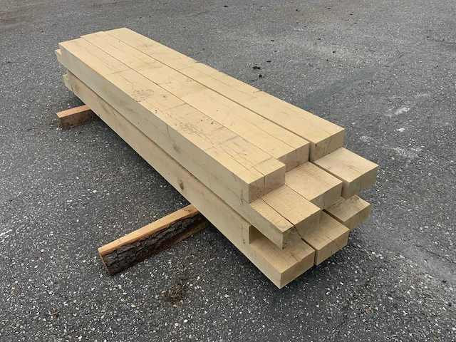 Eiken balk gekeept 215cm (6x) - afbeelding 6 van  6