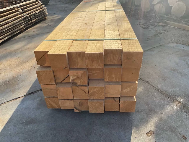 Eiken balken 120x120 mm (24x) - afbeelding 4 van  5