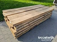 Eiken balken 26 stuks ovengedroogd diverse afmetingen 255cm breedte 14-24cm dikte 7,5cm - afbeelding 1 van  6
